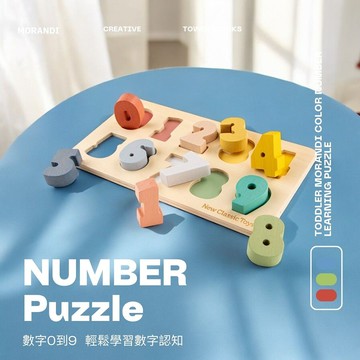 荷蘭New Classic Toys 幼兒莫蘭迪色數字學習拼圖-10542