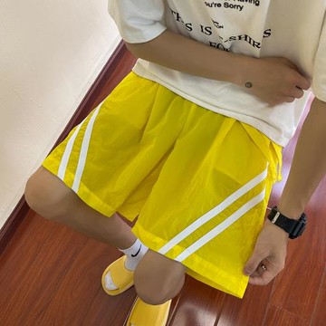 多巴胺穿搭冰絲短褲男夏季薄款褲子速干運動褲直筒寬松休閑五分褲