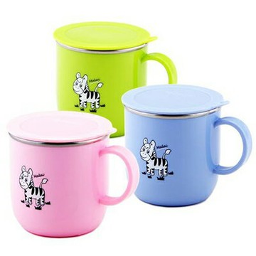 ZEBRA 斑馬 兒童馬克杯(附蓋)-粉/綠/藍【悅兒園婦幼生活館】