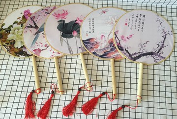 宮扇舞蹈工藝團扇女復古裝拍照影樓婚紗攝影道具中國風裝飾圓扇子