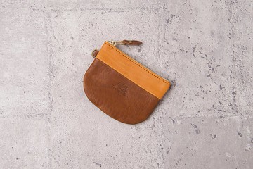 拼色半圓錢包 Semicircle Coin Purse / 棕色 Brown