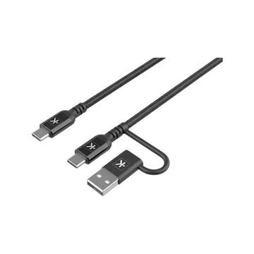 Skross 100W USB-C / USB-A 二合一編織快充傳輸線 1.5M