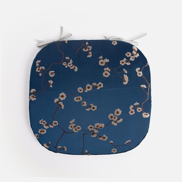 十里臘梅馬蹄餐椅墊 38x41cm 藍