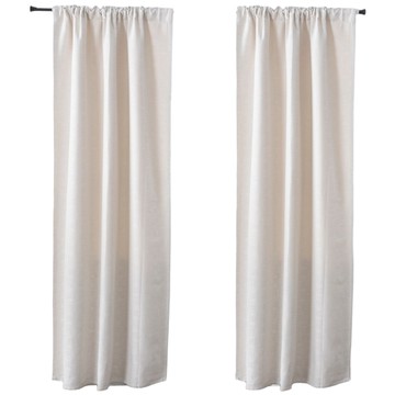 HOLA 和樂家居 克萊歐三明治遮光格紋緹花落地窗簾  270 x 230 x 0.2cm  棕色