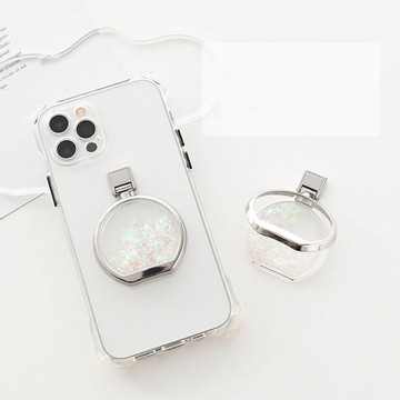 [帶名字的閃光智慧型手機戒指] 帶有字母 FZ12U 的智慧型手機支架地堡戒指