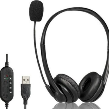 有線耳機 電腦遊戲重低音 頭戴式電腦USB耳機雙耳有線話務耳麥Skype耳機教育網課耳麥