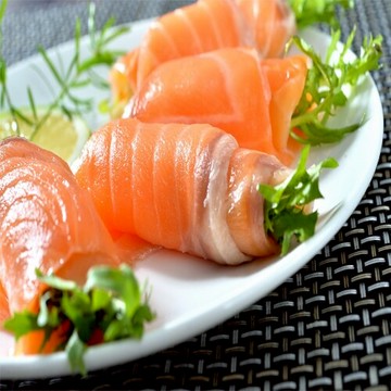 【鮮綠生活】頂級智利煙燻鮭魚切片(100g)(買越多越便宜)