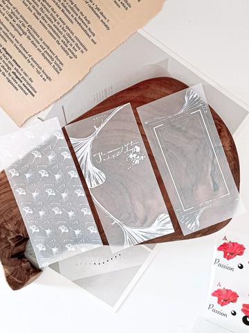 描圖紙便箋組_銀杏手稿/純白墨印刷