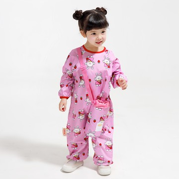 Minibebe 兒童美術畫畫衣  粉色  M