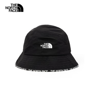 The North Face北面男女款黑色防風防潑水壓邊印花漁夫帽｜7WHAJK3