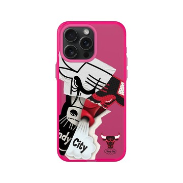 iPhone 15 Pro Max Clear 粉漾桃 - NBA - 拼接系列-芝加哥公牛 Chicago Bulls - Style Mix