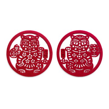 【虎發虎旺】毛氈杯墊組