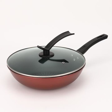 家用不粘鍋炒鍋少煙平底鍋炒菜鍋帶蓋炒鍋麥飯石鐵鍋多規格炒鍋