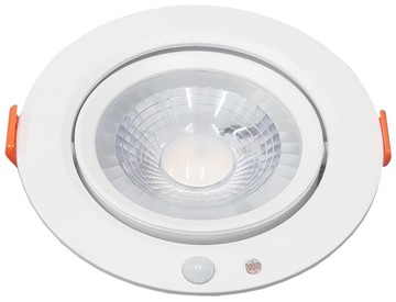 【感應王】LED-203-7A  7W紅外線搖擺感應嵌燈(黃光-全電壓) 可調距離,日夜及時間功能