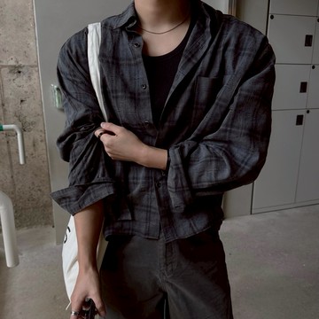 正韓夏日輕盈涼爽薄棉格紋長袖襯衫 3色 YUPPIE 預購商品 0505