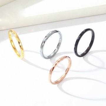 鎢鋼。方菱 細戒指 | TM