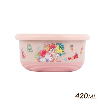 【HOUSUXI】迪士尼小美人魚系列-不鏽鋼雙層隔熱碗420ml＜售價已折＞