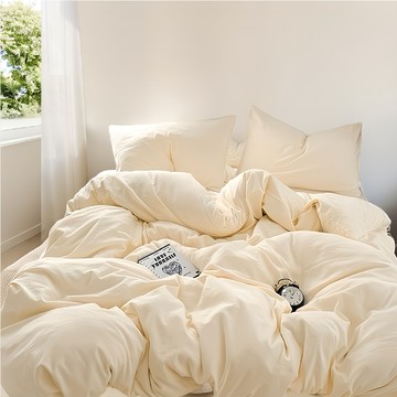 HOOM 禾慕生活 柔軟微皺水洗棉床包 僅床包  奶油泡泡  雙人 200 x 150cm