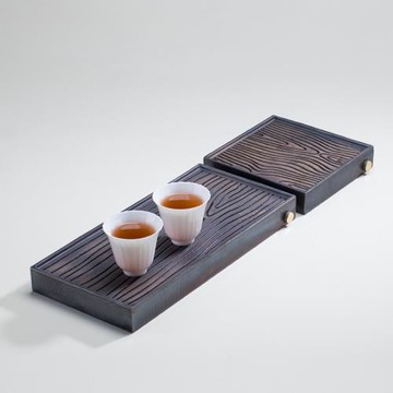 日本 2017新品家用排水式功夫陶瓷茶盤 簡約日式小號窯變泡茶臺