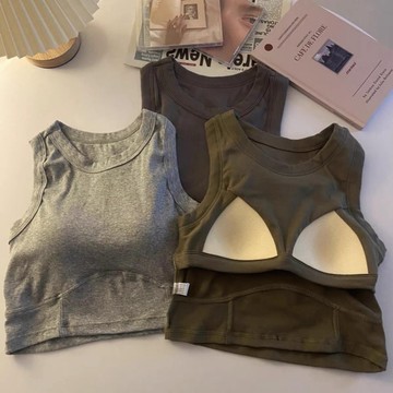 3E1細節怪物 遮副乳不跑杯車線修身剪裁U型胸墊美背短版BRATOP