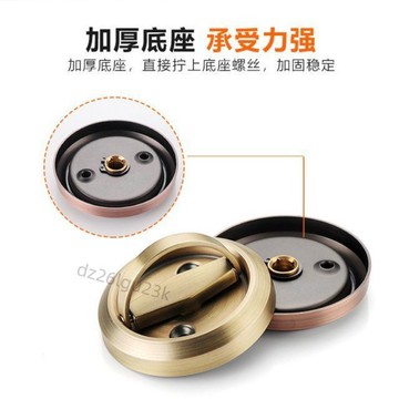 【台灣銷量冠軍】304不鏽鋼隱形門鎖房門鎖 雙面單面鎖圓形拉環背景牆暗門鎖小黑鎖【大酬賓】