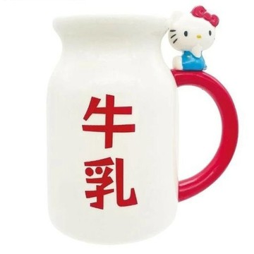 小禮堂 Sanrio 三麗鷗 Hello Kitty 造型陶瓷馬克杯 350ml (牛奶瓶款)