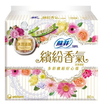 蘇菲繽紛香氣超薄護墊沐浴清新