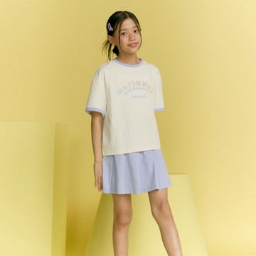 【套裝】童裝 夏季 短袖上衣+短裙 - 白色