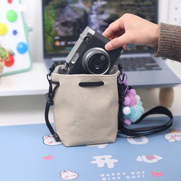 便攜單肩斜挎相機包 適用于漢印Z3拍立得相機包 PU皮質防水內里加絨防刮蹭緩震搭配可愛多色可選小玩偶掛件