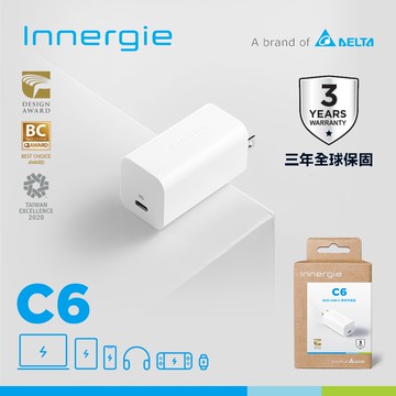 C6 60瓦 USB-C 萬用充電器 (摺疊版)