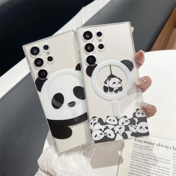 夾熊貓娃娃機三星s26ultra磁吸手機殼全包鏡頭s25ultra保護套S24ultra防摔殼S23+可愛卡通女款S22plus硅膠套