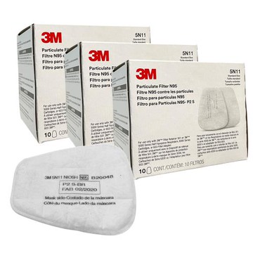 3M 防毒面具配件組 - 5N11過濾棉 10片/盒(共3盒)