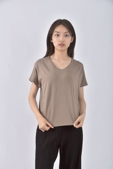 (S) net質感圓領綠色短袖上衣