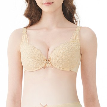 唯美蕾絲軟鋼圈哺乳內衣-膚色