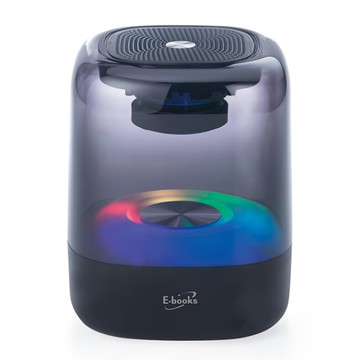 E-books D55 真空透視高音質藍牙5.3喇叭 七彩動態呼吸燈 360°環繞立體聲  E-EPD243  黑色