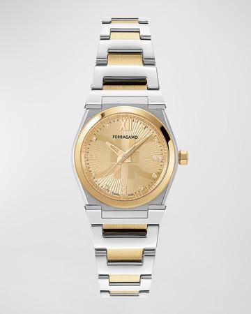 28mm Vega Holiday Capsule Watch with Bracelet Strap, Two Tone