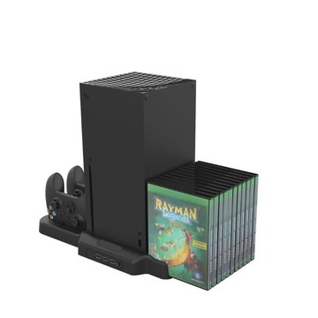 [2玉山網] Xbox Series X主機散熱底座+手柄充電座充+遊戲光盤收納架 KJH _HH2