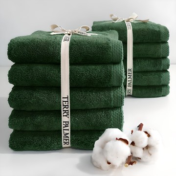 Terry Palmer 緞帶包裝 飯店毛巾 200g 30支棉紗 亞馬遜綠 10入  亞馬遜綠色  1組