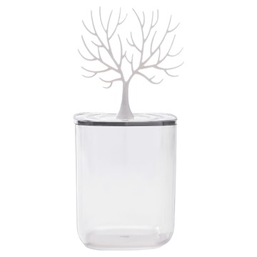 iSFun 自然生機 透視收納防塵棉花牙籤飾品盒  鹿角 白色  1個