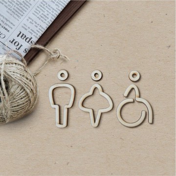 木質感標示牌 (化妝室標示牌 男女廁所指示牌 無障礙廁所指示牌)