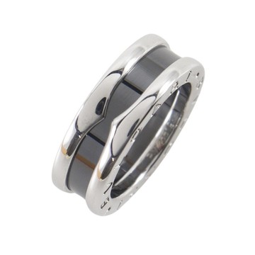 【日本直郵】寶格麗 BVLGARI Save the Children 7.5號 戒指 銀 925 x 黑色陶瓷 約 5.9g 女士 【二手】