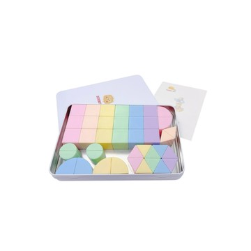 ScienceBaby 粉彩色磁力片 棉花糖磁吸方塊40PCS