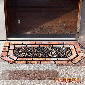 G+居家 戶外植絨橡膠厚實刮泥迎賓地墊102x58cm特色六角型