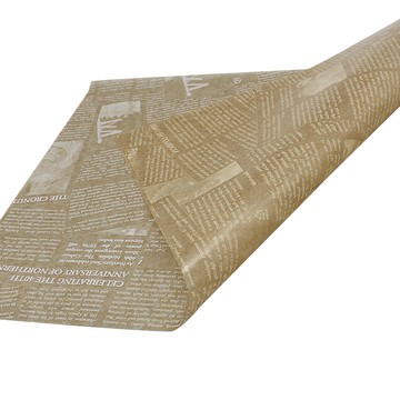 Picnichouse 報紙造型防油紙 棕底白字 25cm x 35cm  1張  100張