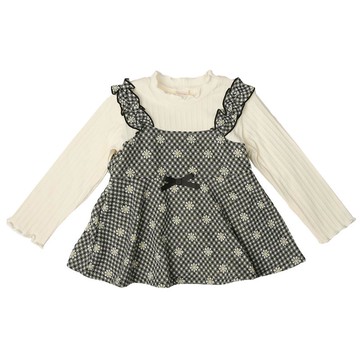 akachan honpo - 假兩件上衣-黑色