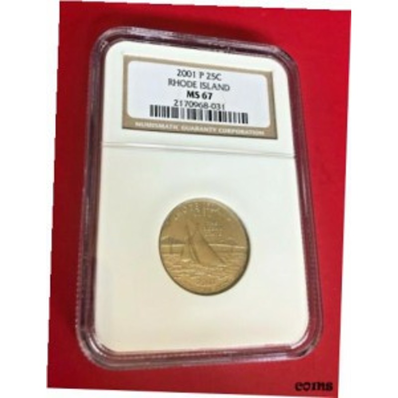 品質保証書付】 アンティークコイン NGC PCGS 2001 P 25 CENTS RHODE