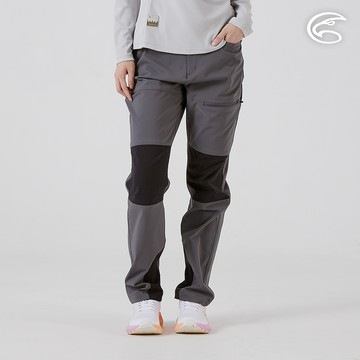 ADISI 女四面彈撥水耐磨拼接長褲 AP2521017 深灰 (S-XL)｜防潑水 排汗快乾 彈性 機能褲 拼接褲