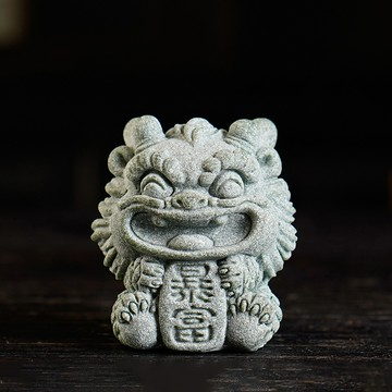 【國潮】青砂石暴富開運麒麟擺件-套組(暴富獸+開運獸)