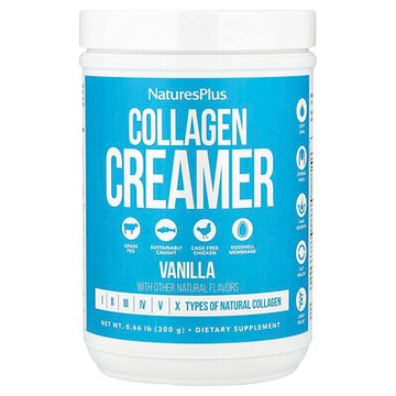 NaturesPlus, 膠原蛋白奶精，香草味，0.66 磅（300 克）