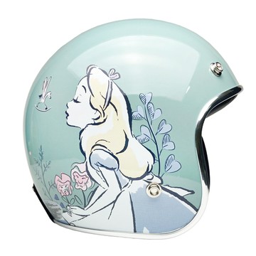 EVO 安全帽 CA-310M 復古帽 精裝 愛麗絲 Alice 松霧綠 半罩 半拆洗 卡通圖案 迪士尼正版授權